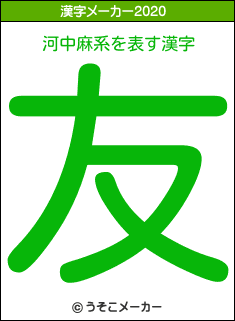 河中麻系の2020年の漢字メーカー結果