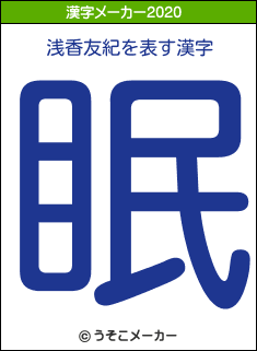 浅香友紀の2020年の漢字メーカー結果