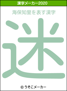 海保知里の2020年の漢字メーカー結果