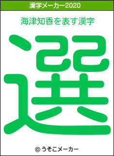 海津知香の2020年の漢字メーカー結果