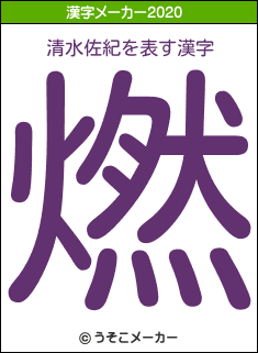 清水佐紀の2020年の漢字メーカー結果
