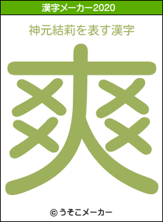 神元結莉の2020年の漢字メーカー結果