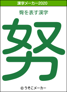 臀の2020年の漢字メーカー結果