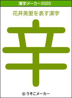 花井美里の2020年の漢字メーカー結果