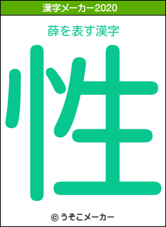 薛の2020年の漢字メーカー結果