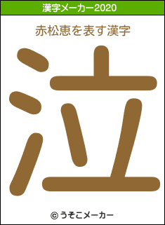 赤松恵の2020年の漢字メーカー結果