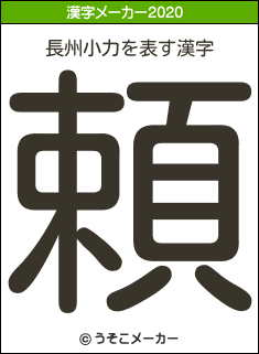 長州小力の2020年の漢字メーカー結果