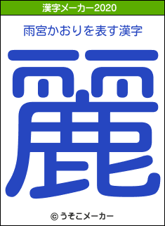 雨宮かおりの2020年の漢字メーカー結果