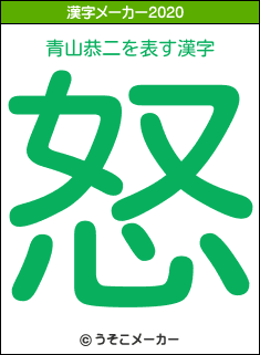 青山恭二の2020年の漢字メーカー結果
