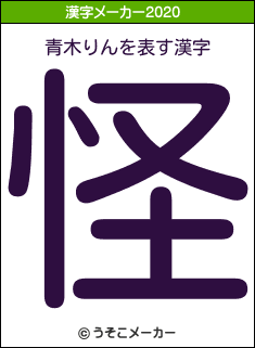 青木りんの2020年の漢字メーカー結果