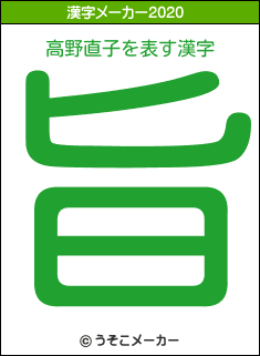 高野直子の2020年の漢字メーカー結果