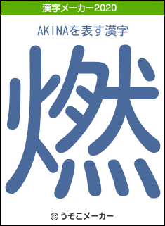 AKINAの2020年の漢字メーカー結果