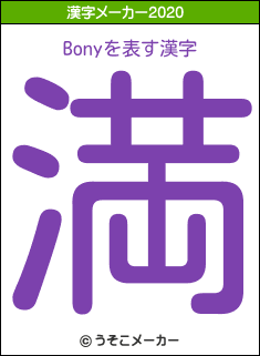 Bonyの2020年の漢字メーカー結果