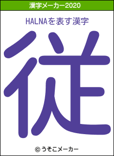 HALNAの2020年の漢字メーカー結果