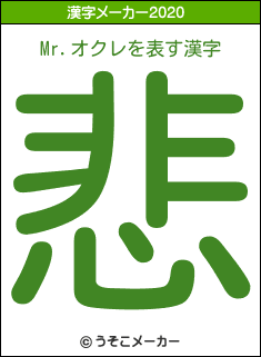 Mr.オクレの2020年の漢字メーカー結果
