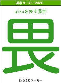aikoの2020年の漢字メーカー結果