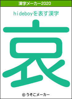 hideboyの2020年の漢字メーカー結果