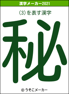 (3)の2021年の漢字メーカー結果