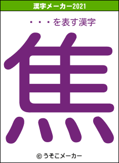 Ȼの2021年の漢字メーカー結果