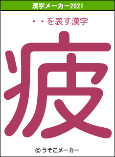 ¢Ƿの2021年の漢字メーカー結果