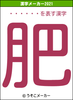 ¤Î¤Ã¤¯の2021年の漢字メーカー結果