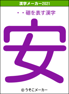 ¼奷硼の2021年の漢字メーカー結果