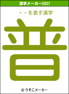 ¼椫の2021年の漢字メーカー結果