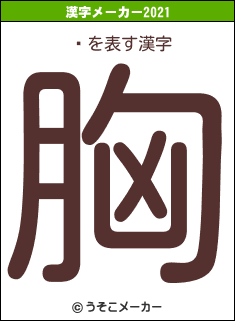 ãの2021年の漢字メーカー結果