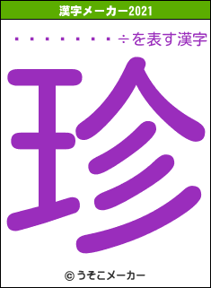 é¬é¯¾¯½÷の2021年の漢字メーカー結果
