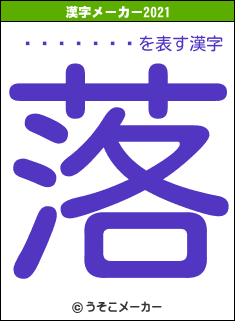 ë���Ȥ��の2021年の漢字メーカー結果
