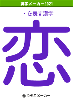 õの2021年の漢字メーカー結果