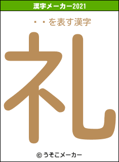 ƣ̹の2021年の漢字メーカー結果