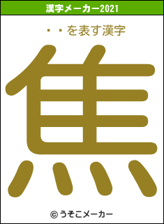 ƣ͵の2021年の漢字メーカー結果