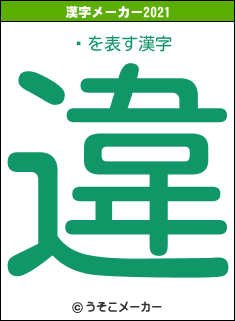 ƹの2021年の漢字メーカー結果