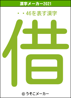 ǵں46の2021年の漢字メーカー結果