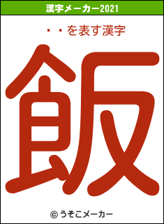 ȥҥの2021年の漢字メーカー結果