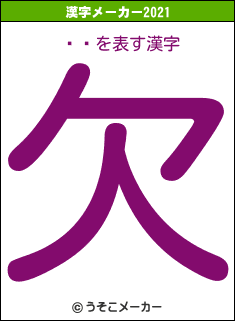 Ȫһの2021年の漢字メーカー結果
