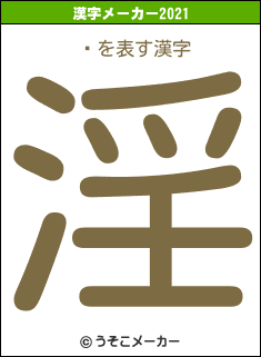 Ȫの2021年の漢字メーカー結果