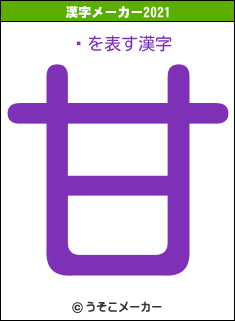 ȫの2021年の漢字メーカー結果