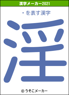 ȷの2021年の漢字メーカー結果