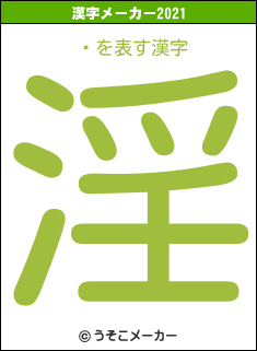 ɡの2021年の漢字メーカー結果
