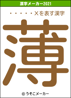 ɥ󡦥Хの2021年の漢字メーカー結果