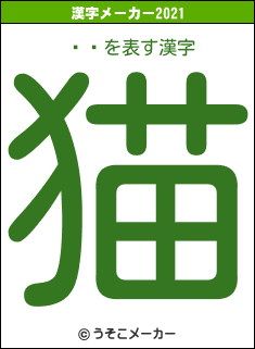 ʿҹの2021年の漢字メーカー結果