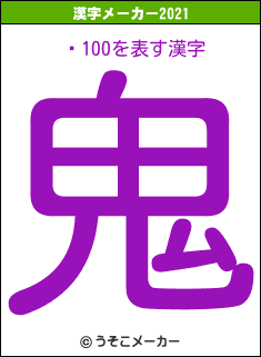˥100の2021年の漢字メーカー結果