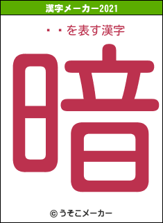 ˨ۤの2021年の漢字メーカー結果