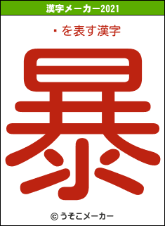 ˸の2021年の漢字メーカー結果