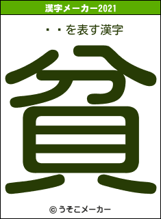 ̻Ŵの2021年の漢字メーカー結果