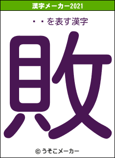 ͥåの2021年の漢字メーカー結果