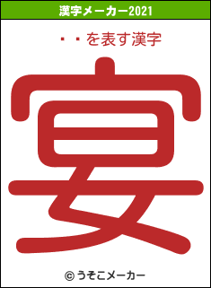 ͦϺの2021年の漢字メーカー結果