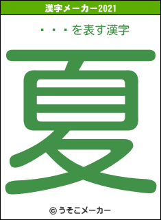 ͮڥƥの2021年の漢字メーカー結果